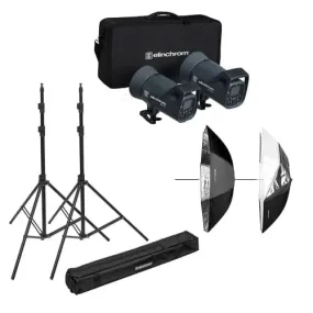 Elinchrom ELC 500/500 Umbrella To Go Kit   Stands