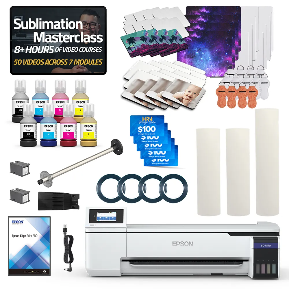 Epson SureColor F570 24" Pro Sublimation Printer Flat Blanks Bundle