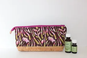 Essential Oil Pouch, Zipper Pouch, Oil Pouch with Cork Base, essential oil storage, bag for essential oils, handmade oil pouch, gift for her