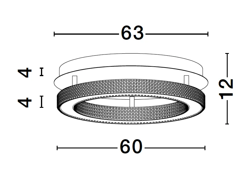 FIO Dimmable Gold & Acrylic Single Ring Flush Ceiling Light Medium - ID 10073
