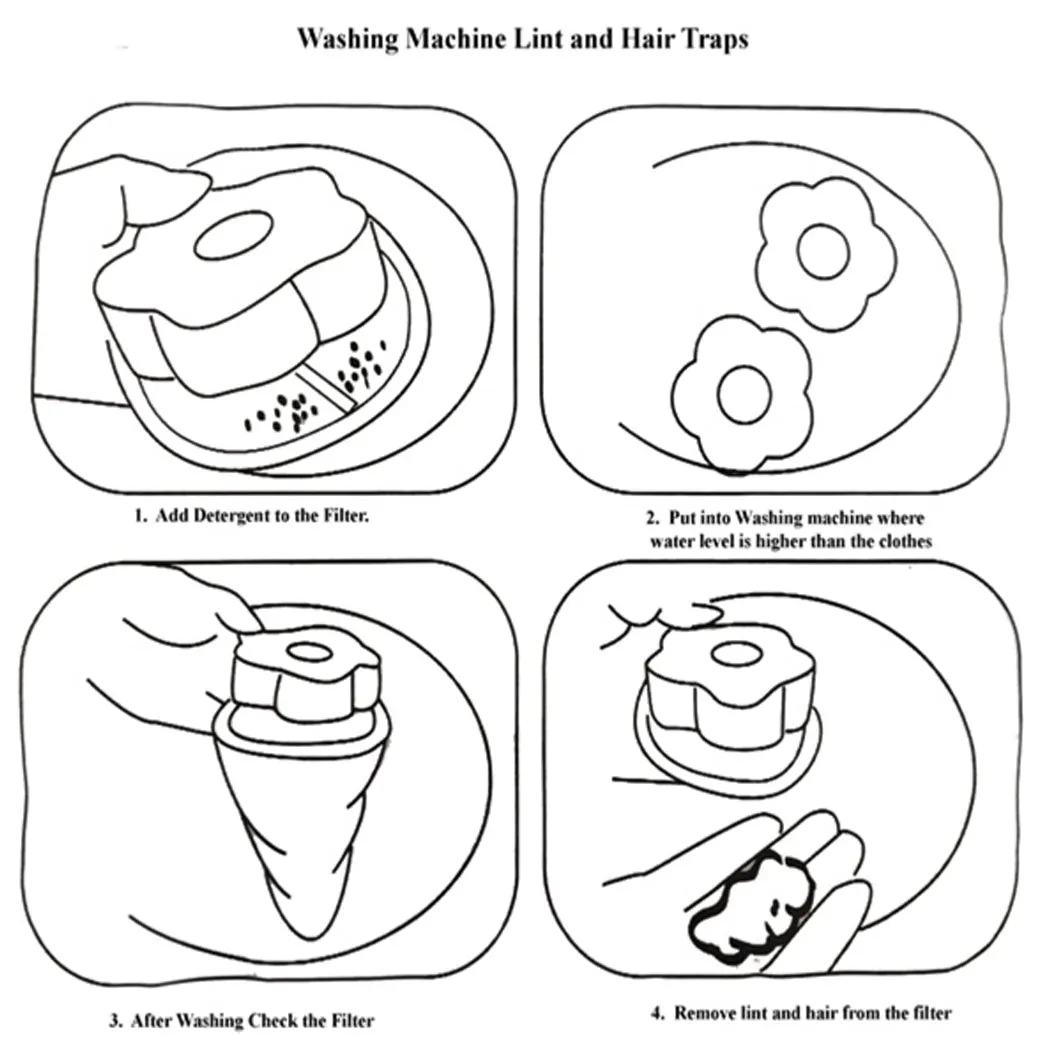 Floating Washing Machine Reusable Lint and Hair Traps - 2 Pack