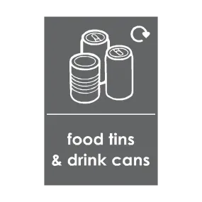 Food Tins and Drink Cans Waste Recycling Signs