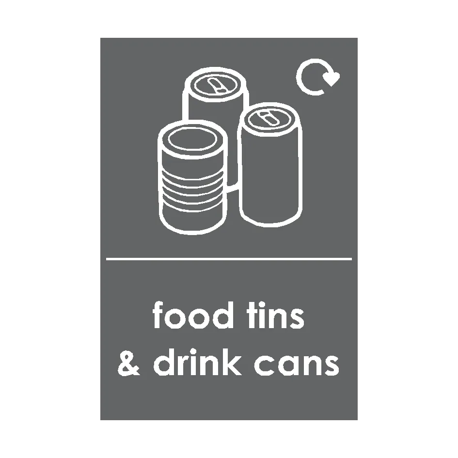 Food Tins and Drink Cans Waste Recycling Signs