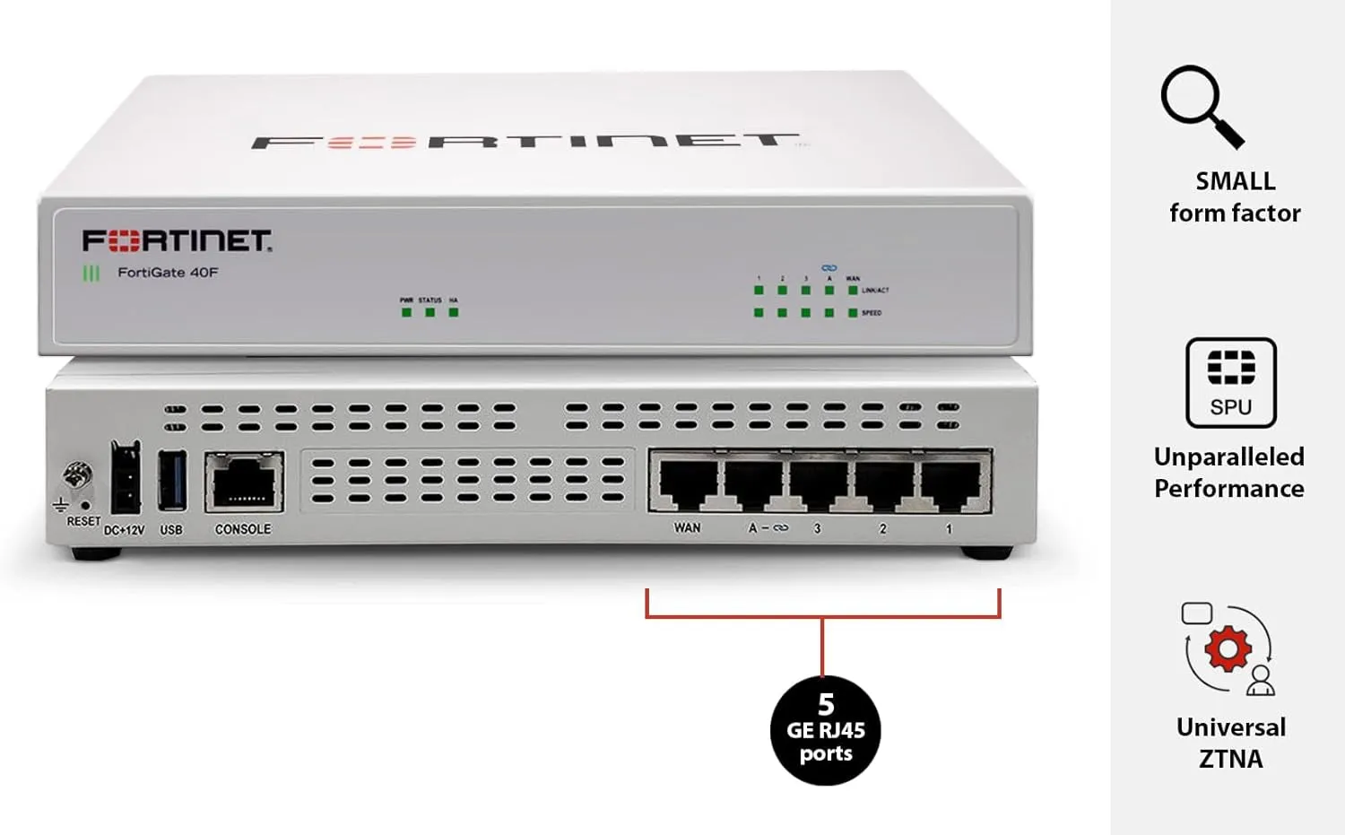 Fortigate-40F Network Security Appliance plus 3 Year Fortiguard Unified Threat Protection (UTP) and Forticare Premium (FG-40F-BDL-950-36)