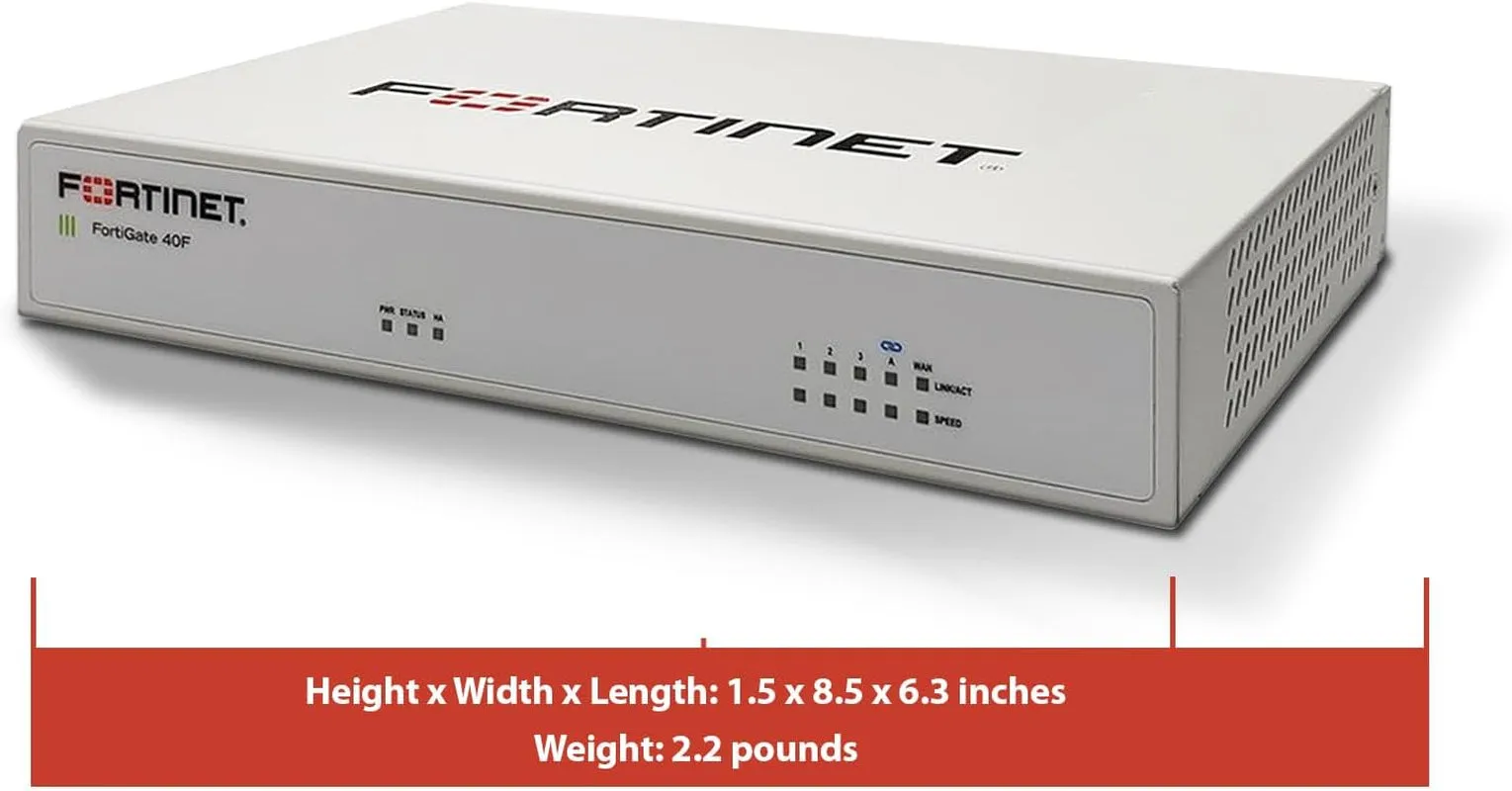 Fortigate-40F Network Security Appliance plus 3 Year Fortiguard Unified Threat Protection (UTP) and Forticare Premium (FG-40F-BDL-950-36)