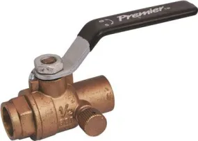 Full Ball Valve With Drain 1/2 Inch  Sweat