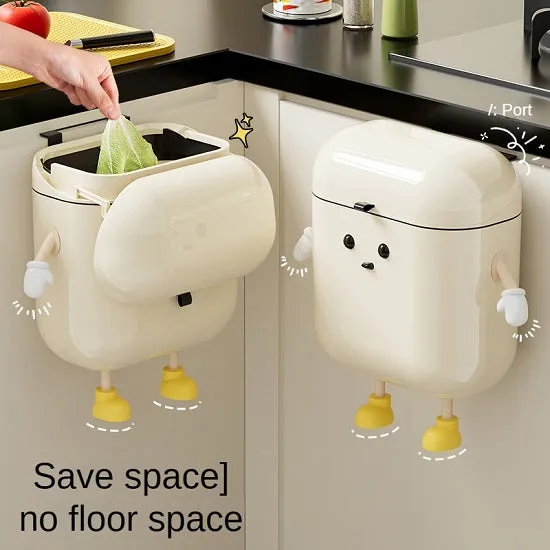 Fun In the Kitchen Multi-Purpose Kitchen Wall Mounted Trash Can with Lid for Food Waste