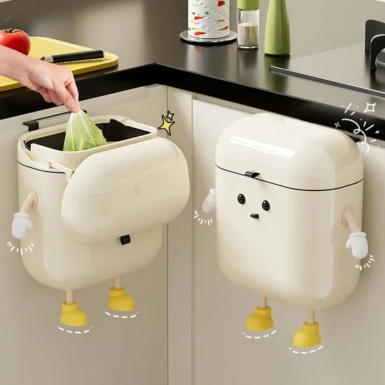 Fun In the Kitchen Multi-Purpose Kitchen Wall Mounted Trash Can with Lid for Food Waste