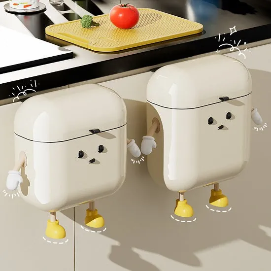 Fun In the Kitchen Multi-Purpose Kitchen Wall Mounted Trash Can with Lid for Food Waste