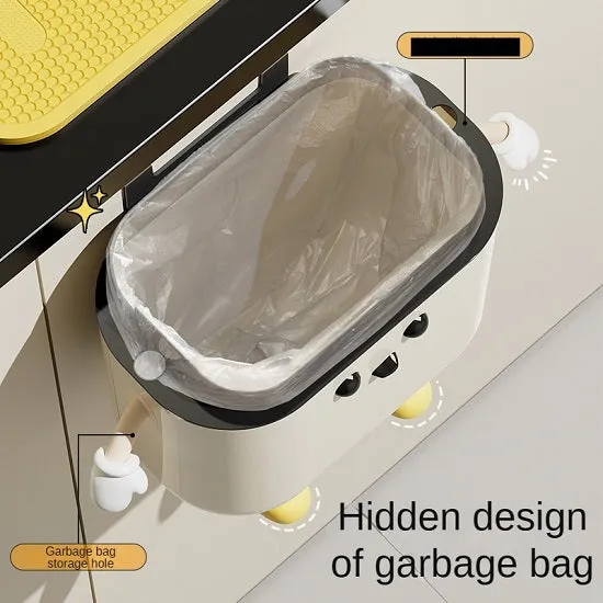 Fun In the Kitchen Multi-Purpose Kitchen Wall Mounted Trash Can with Lid for Food Waste