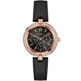 Furla WW00030002L3 Logo Black leather Womens Watch
