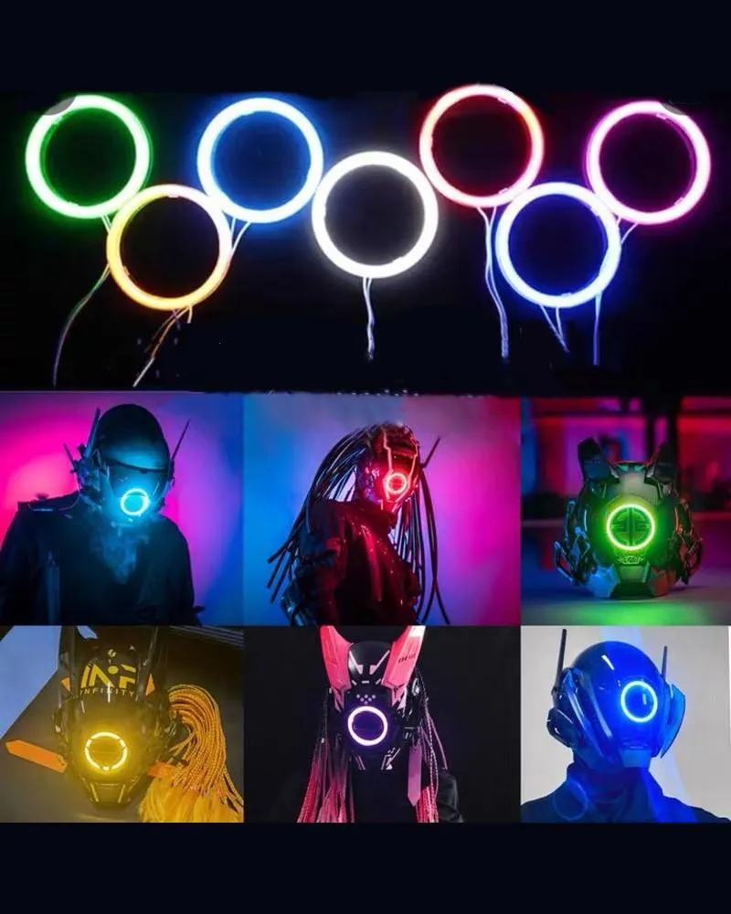 Future Warrior Cyberpunk LED Helmet Mask (LEDs available in 7 colors)
