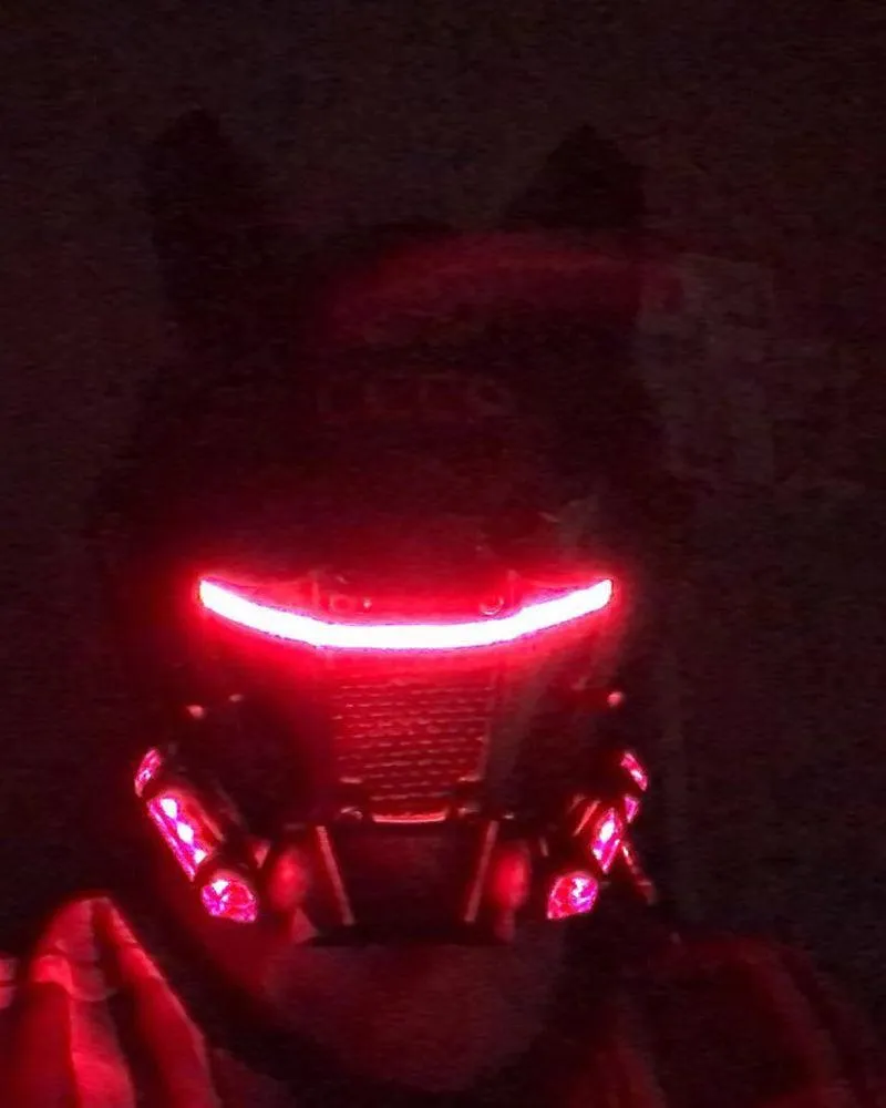 Future Warrior Cyberpunk LED Helmet Mask (LEDs available in 7 colors)