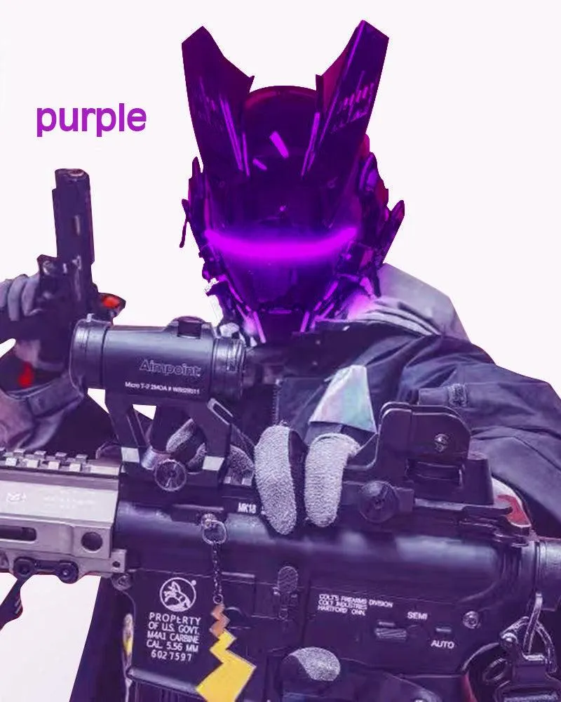 Future Warrior Cyberpunk LED Helmet Mask (LEDs available in 7 colors)