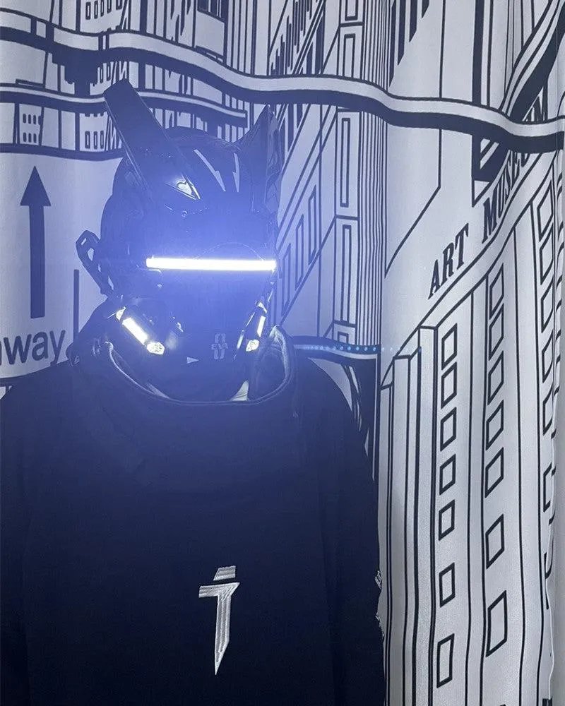 Future Warrior Cyberpunk LED Helmet Mask (LEDs available in 7 colors)