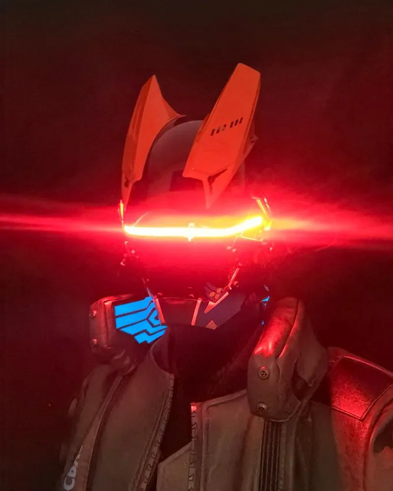 Future Warrior Cyberpunk LED Helmet Mask (LEDs available in 7 colors)