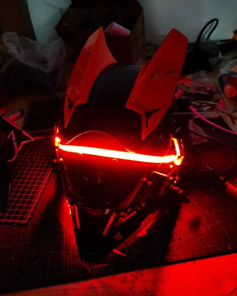 Future Warrior Cyberpunk LED Helmet Mask (LEDs available in 7 colors)