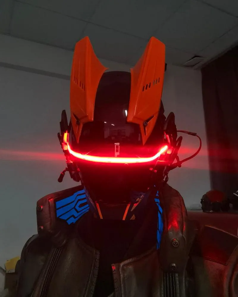 Future Warrior Cyberpunk LED Helmet Mask (LEDs available in 7 colors)