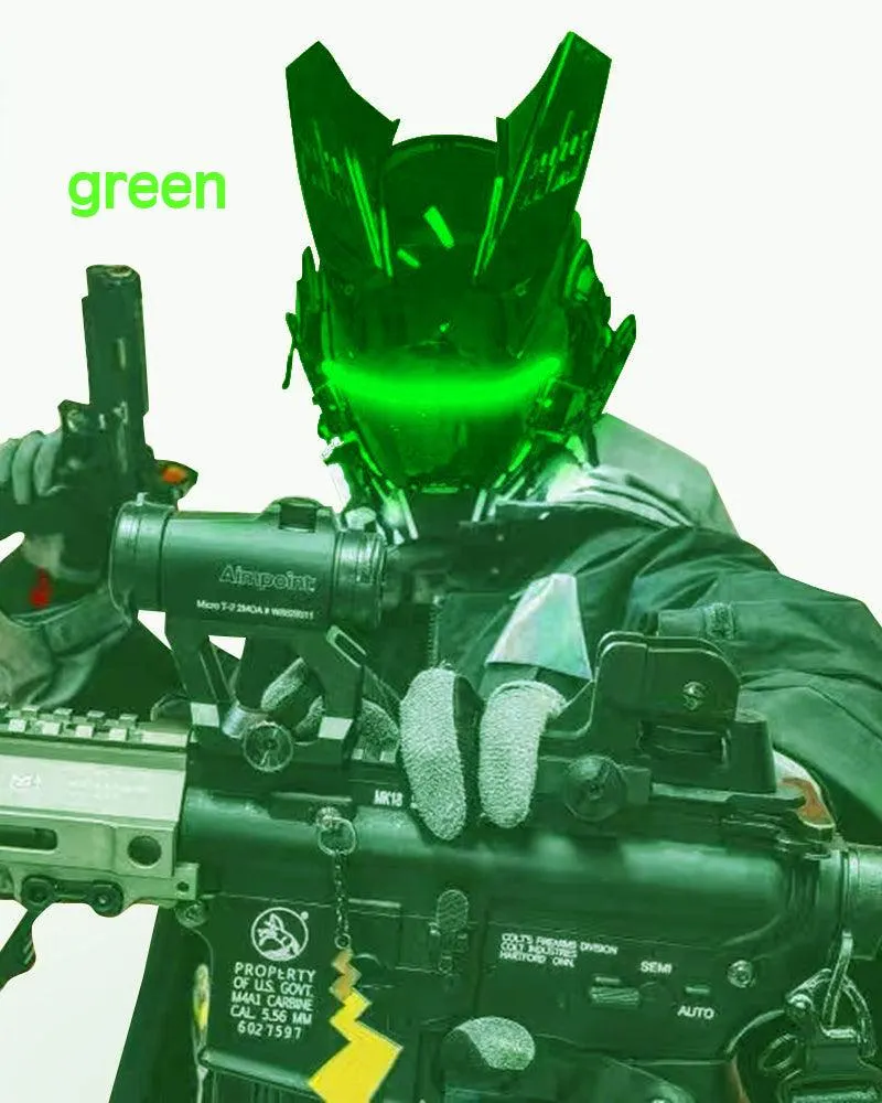 Future Warrior Cyberpunk LED Helmet Mask (LEDs available in 7 colors)