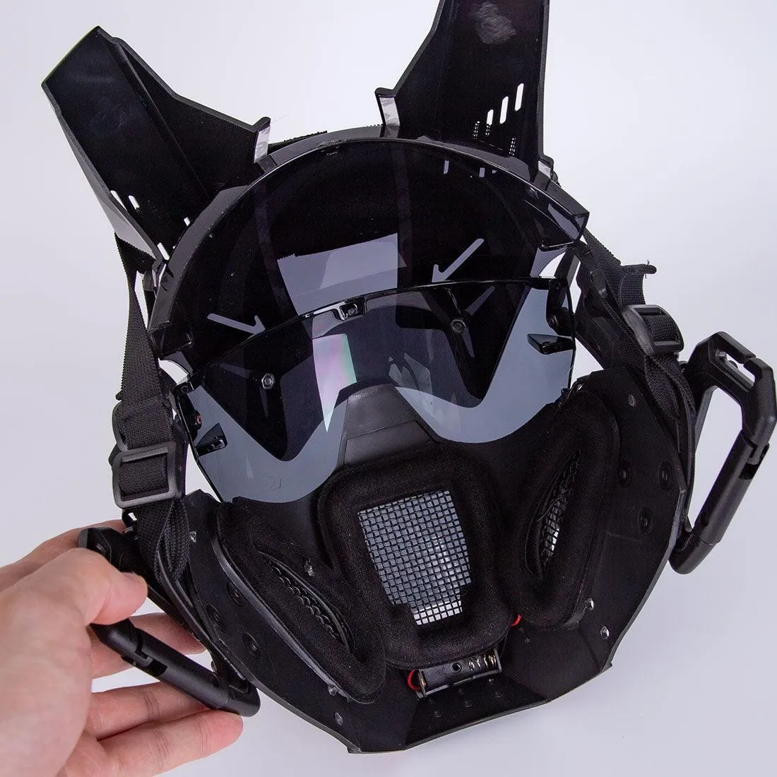 Future Warrior Cyberpunk LED Helmet Mask (LEDs available in 7 colors)