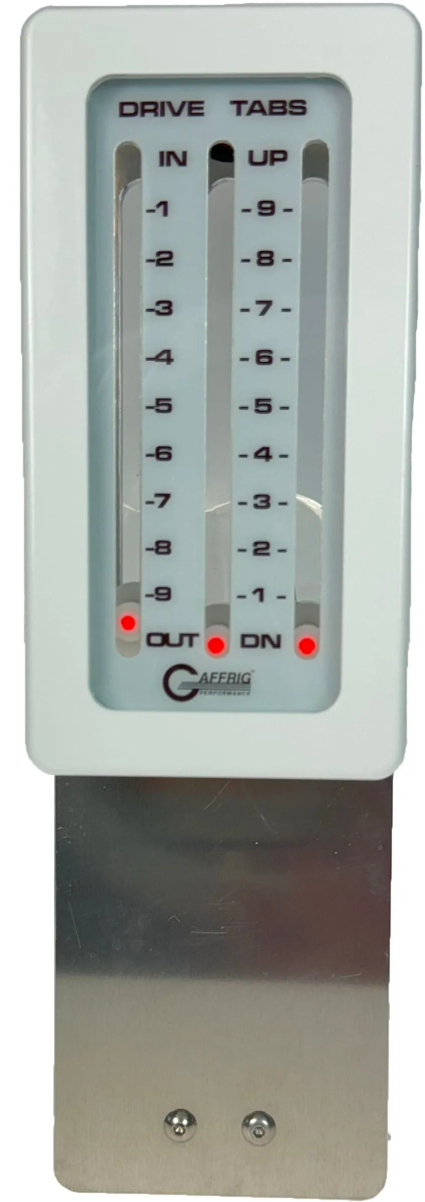 GAFFRIG PART #204 MECHANICAL INDICATOR, 1 DRIVE/2 TABS, MERCURY- CARD - WHITE CARD
