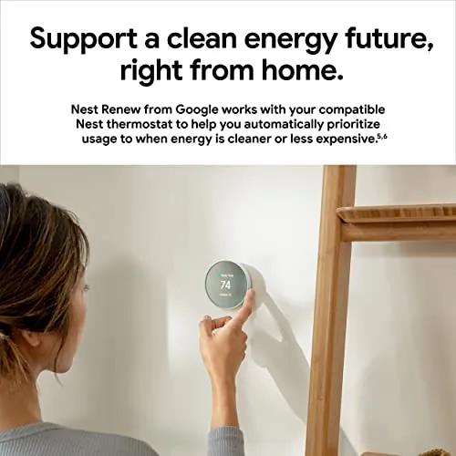Google Nest Thermostat - Smart Thermostat for Home - Programmable Wifi Thermostat - Sand