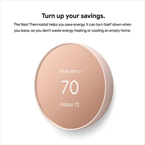 Google Nest Thermostat - Smart Thermostat for Home - Programmable Wifi Thermostat - Sand
