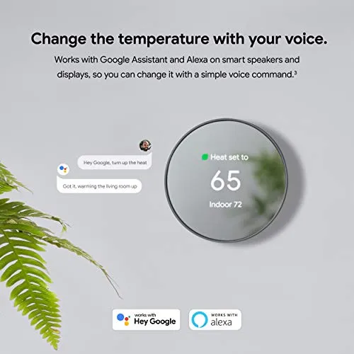 Google Nest Thermostat - Smart Thermostat for Home - Programmable Wifi Thermostat - Sand