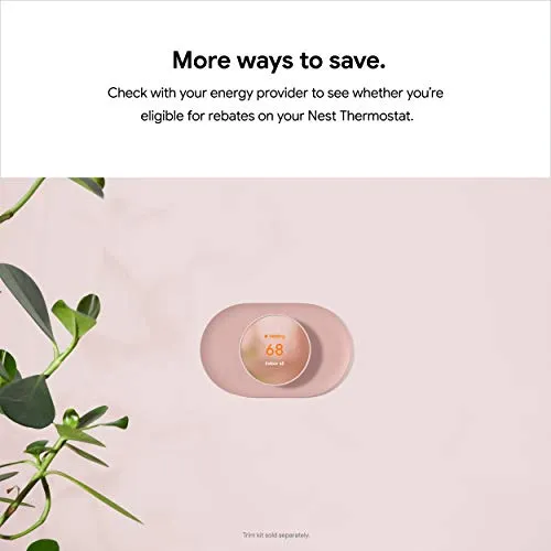 Google Nest Thermostat - Smart Thermostat for Home - Programmable Wifi Thermostat - Sand
