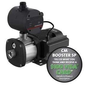 Grundfos CMB-SP 304ss Booster Fixed Speed Pressure Pump with Self-Priming PM2 Controller
