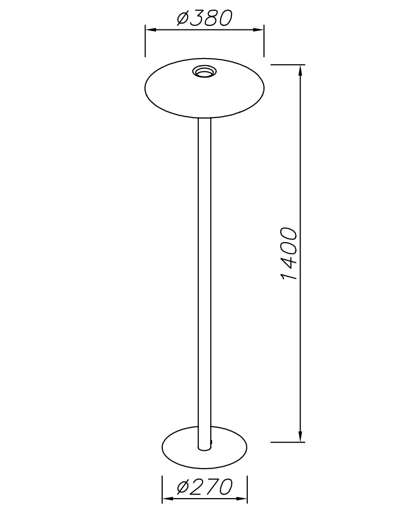 HAT Matt Gold Up & Down Diffused Floor Light - ID 10732