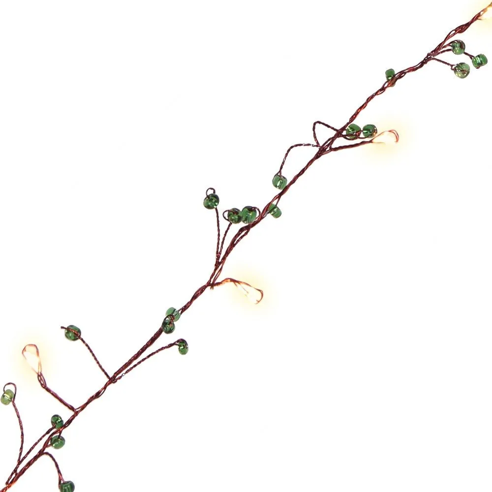 Jewel Cluster Green Light Chain, 50 LEDs