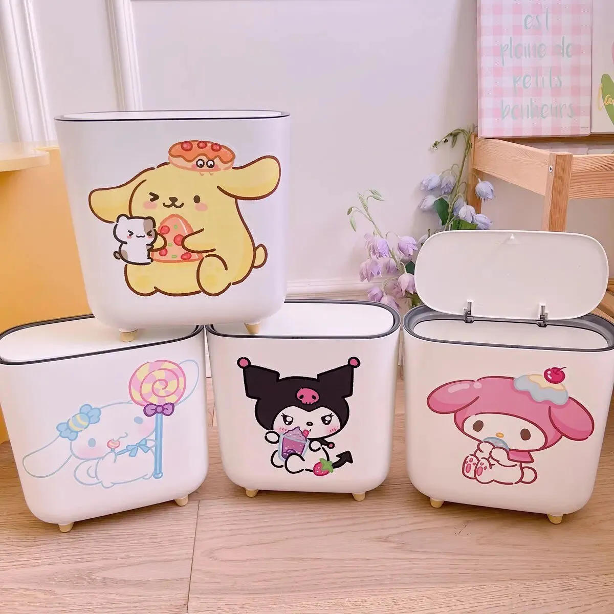 Kawaii Short-Legged Sanrio Trash Can