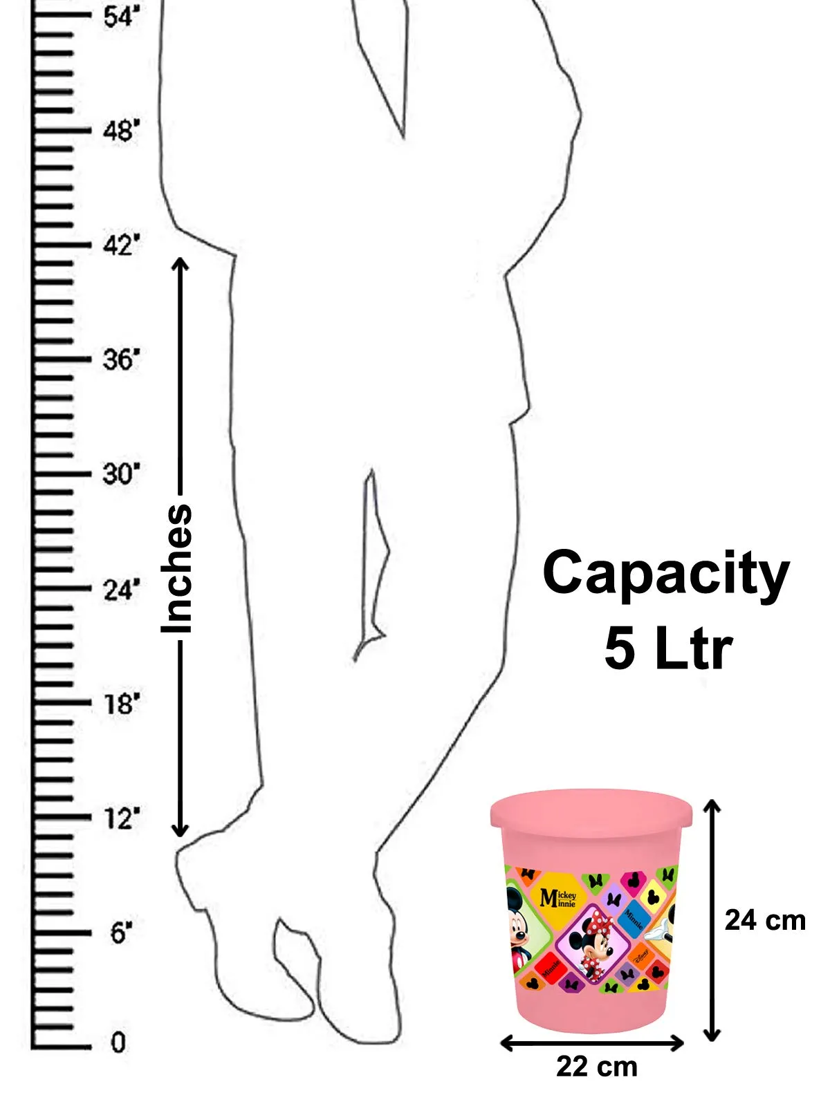 Kuber Industries Disney Mickey Minnie Print Plastic 3 Pieces Garbage Waste Dustbin/Recycling Bin for Home, Office, Factory, 5 Liters (Pink) -HS_35_KUBMARTS17759