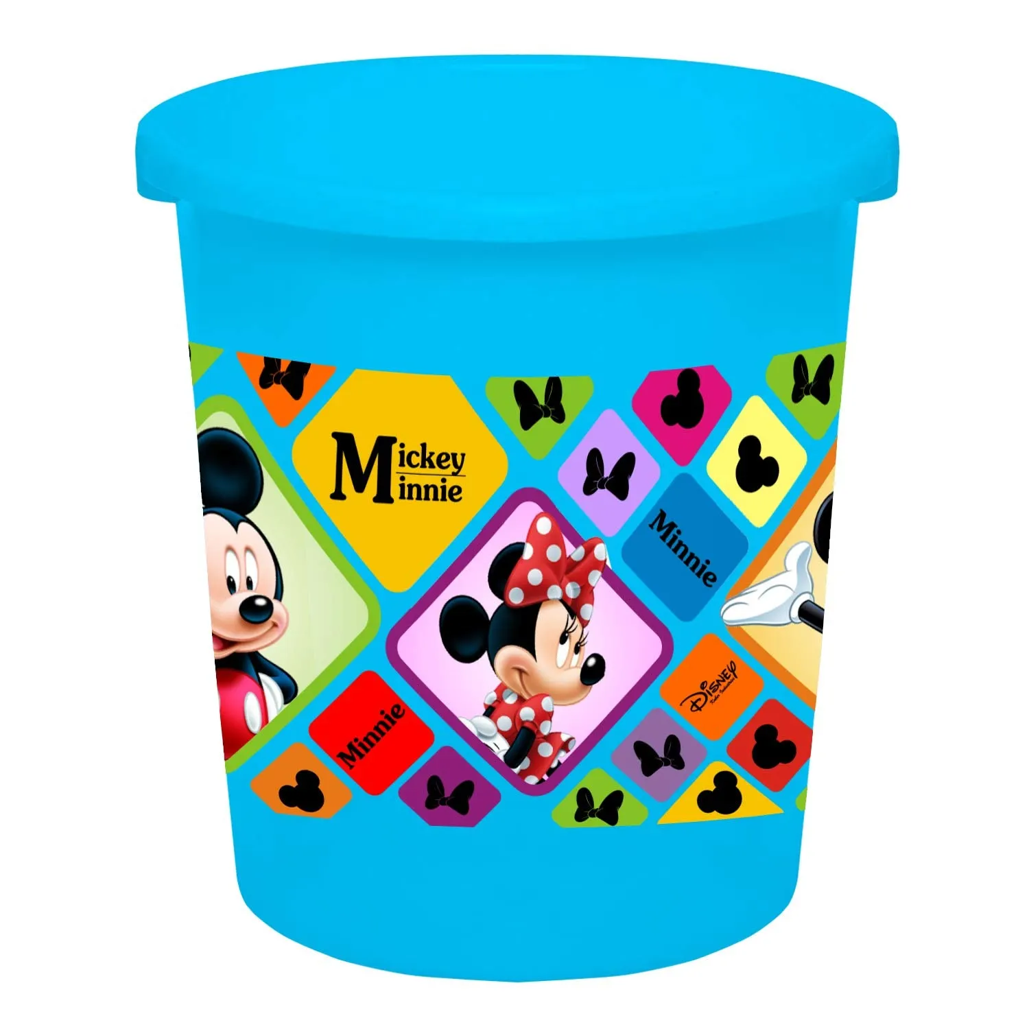 Kuber Industries Disney Mickey Minnie Print Plastic Garbage Waste Dustbin/Recycling Bin for Home, Office, Factory, 5 Liters (Blue) -HS_35_KUBMARTS17767