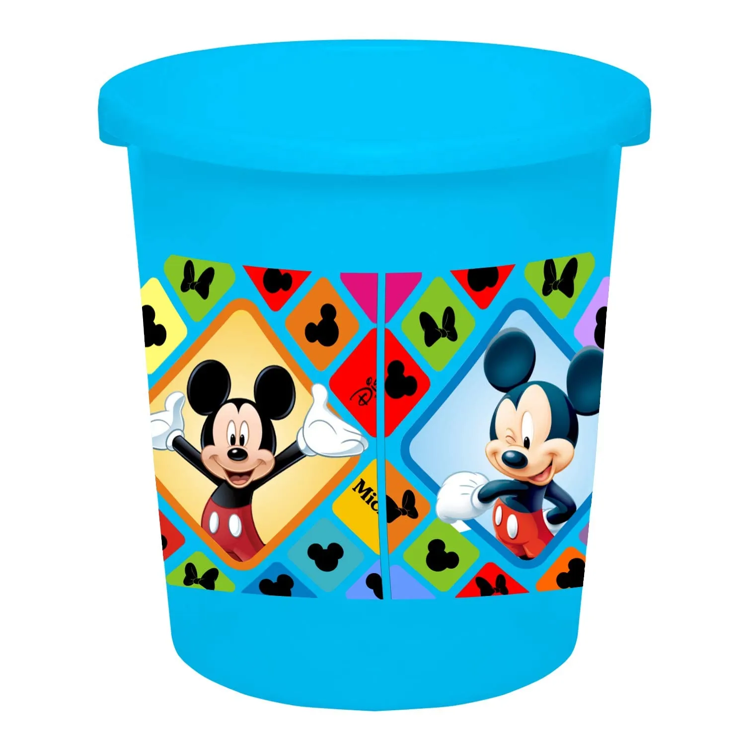 Kuber Industries Disney Mickey Minnie Print Plastic Garbage Waste Dustbin/Recycling Bin for Home, Office, Factory, 5 Liters (Blue) -HS_35_KUBMARTS17767