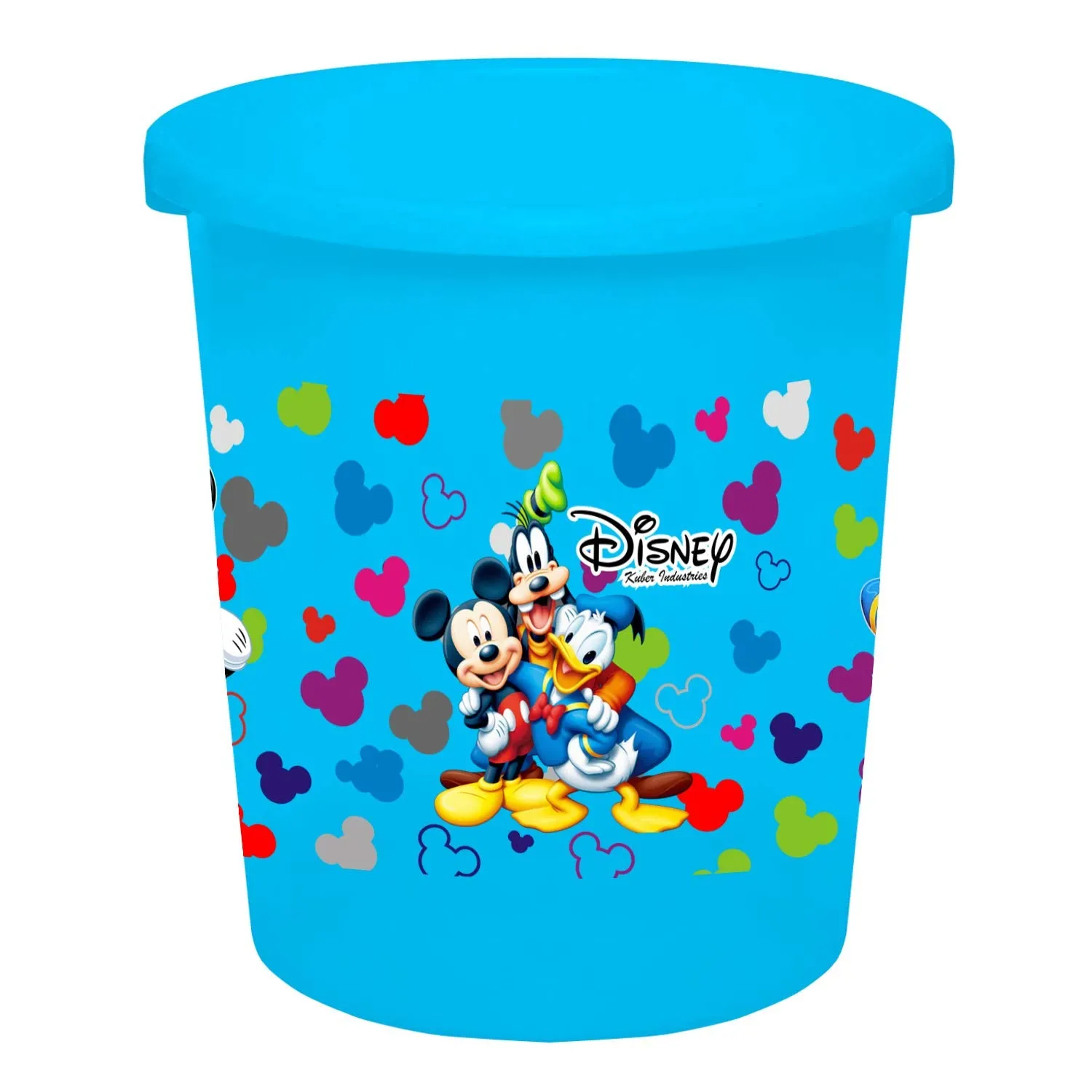 Kuber Industries Disney Team Mickey Print Plastic 2 Pieces Garbage Waste Dustbin/Recycling Bin for Home, Office, Factory, 5 Liters (Blue & Black) -HS_35_KUBMARTS17359