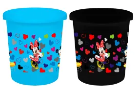 Kuber Industries Disney Team Mickey Print Plastic 2 Pieces Garbage Waste Dustbin/Recycling Bin for Home, Office, Factory, 5 Liters (Blue & Black) -HS_35_KUBMARTS17359