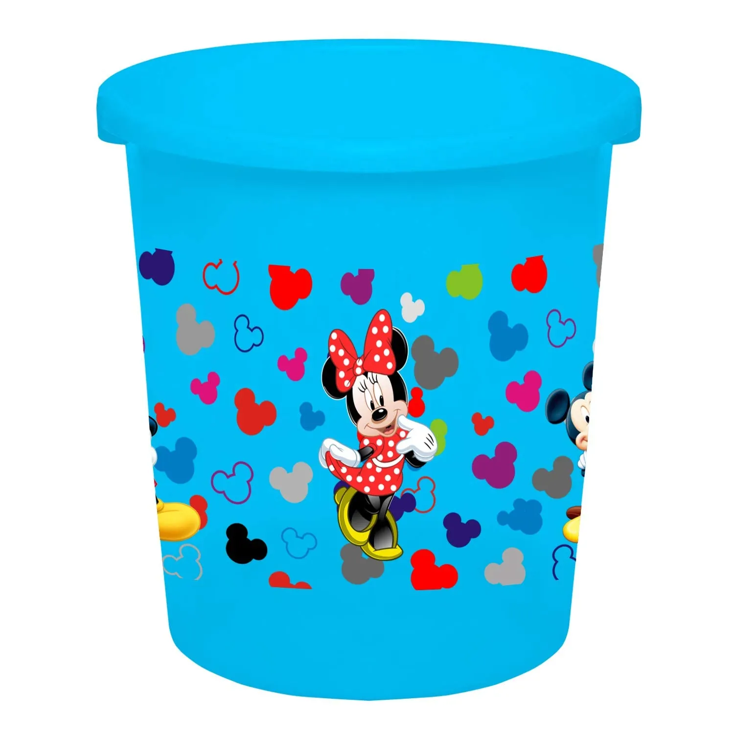 Kuber Industries Disney Team Mickey Print Plastic 2 Pieces Garbage Waste Dustbin/Recycling Bin for Home, Office, Factory, 5 Liters (Blue & Black) -HS_35_KUBMARTS17359