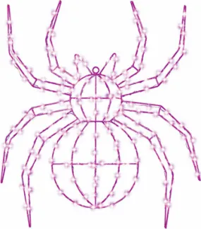 LED Halloween Decoration, Flat Spider, 150 Purple Lights, 24-In.