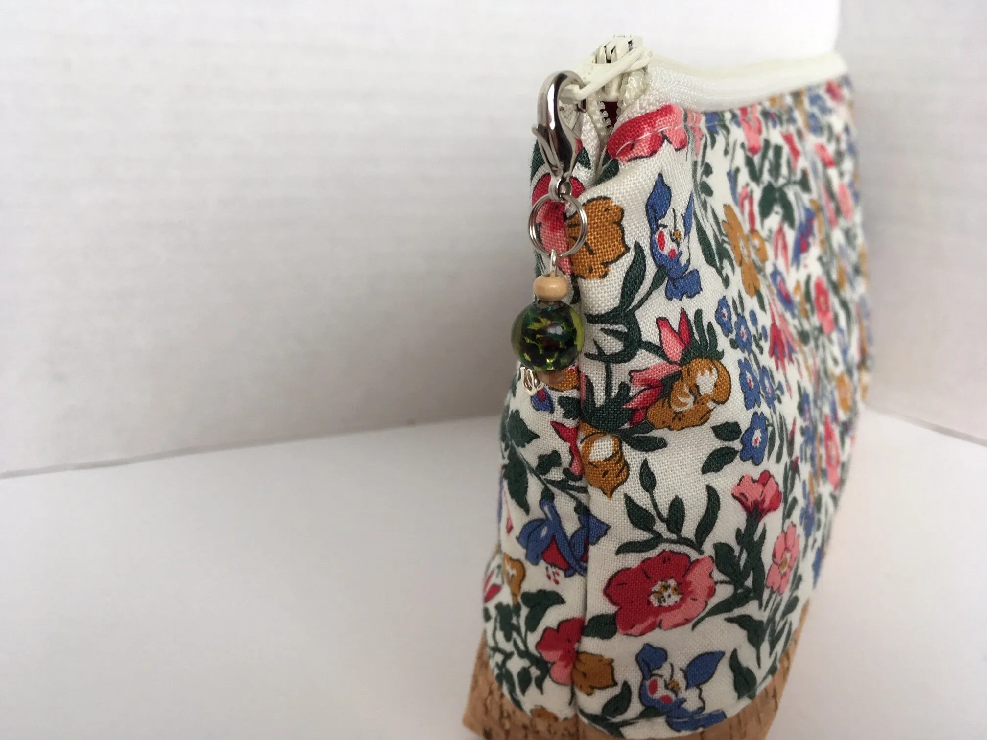 Liberty of London Essential Oil Pouch, Zipper Pouch, Oil Pouch with Cork Base, essential oil storage, handmade oil pouch