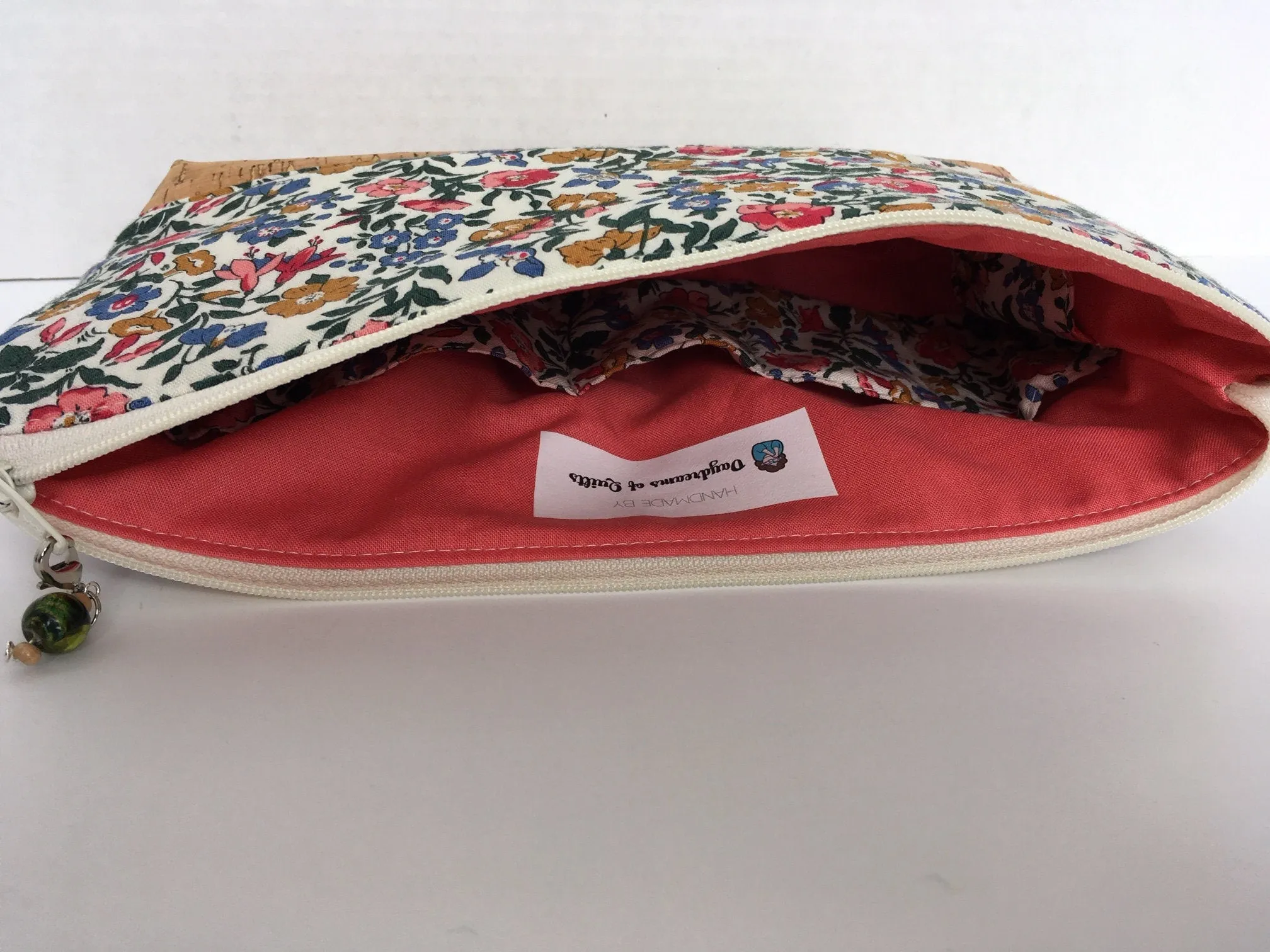 Liberty of London Essential Oil Pouch, Zipper Pouch, Oil Pouch with Cork Base, essential oil storage, handmade oil pouch