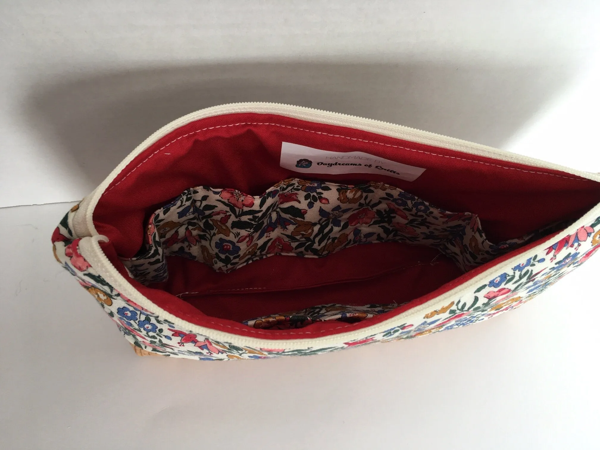 Liberty of London Essential Oil Pouch, Zipper Pouch, Oil Pouch with Cork Base, essential oil storage, handmade oil pouch