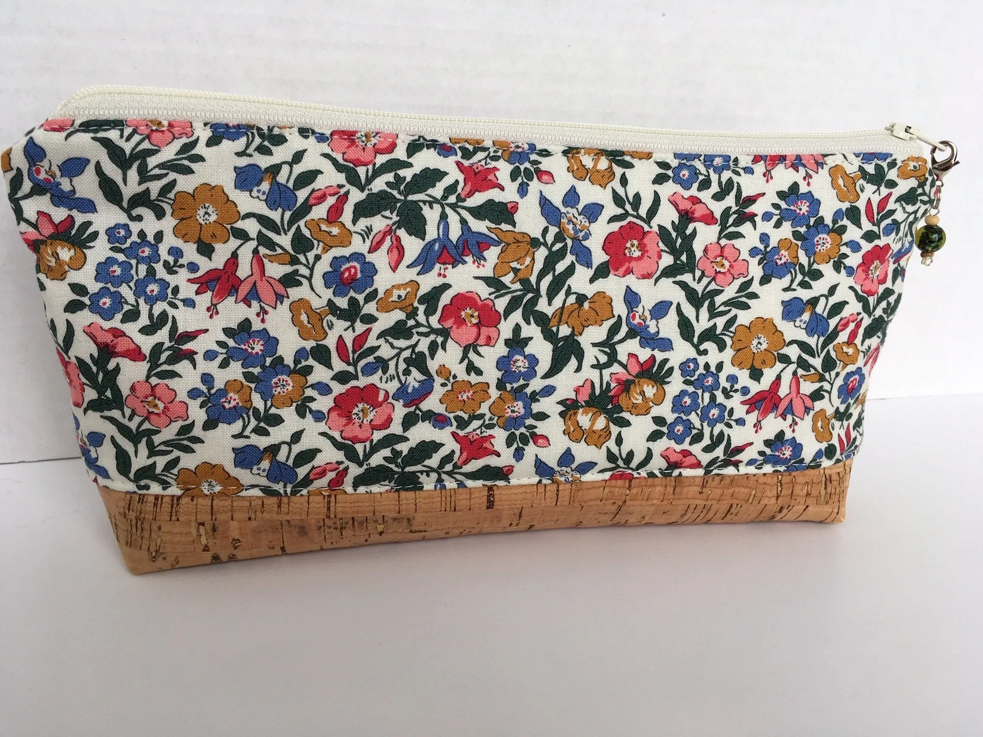 Liberty of London Essential Oil Pouch, Zipper Pouch, Oil Pouch with Cork Base, essential oil storage, handmade oil pouch