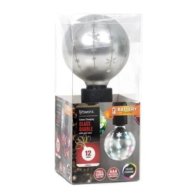 Lytworx LED Festive Glass Bauble