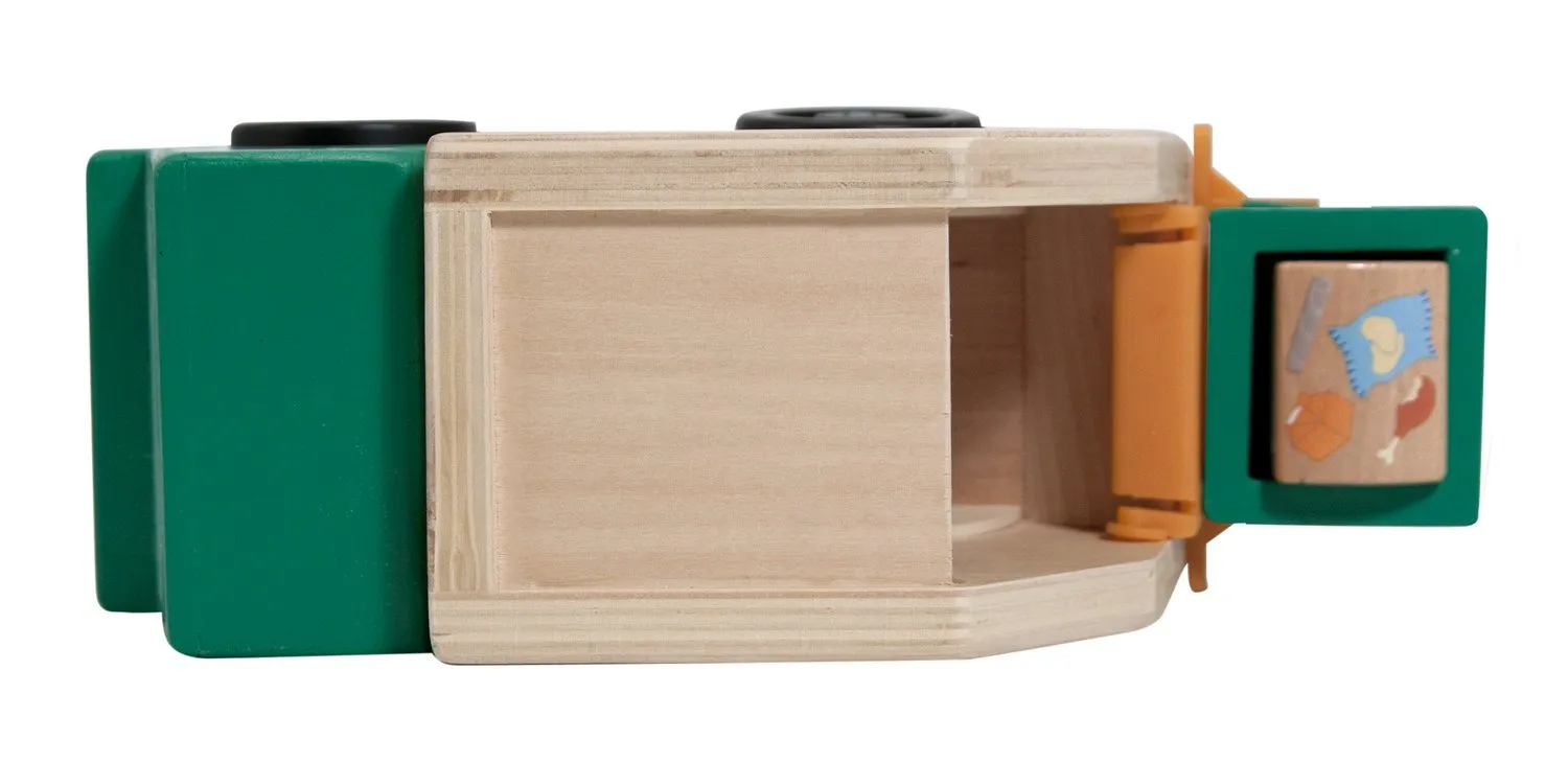 Melissa & Doug - Garbage Truck Wooden Vehicle Toy (3 pieces)