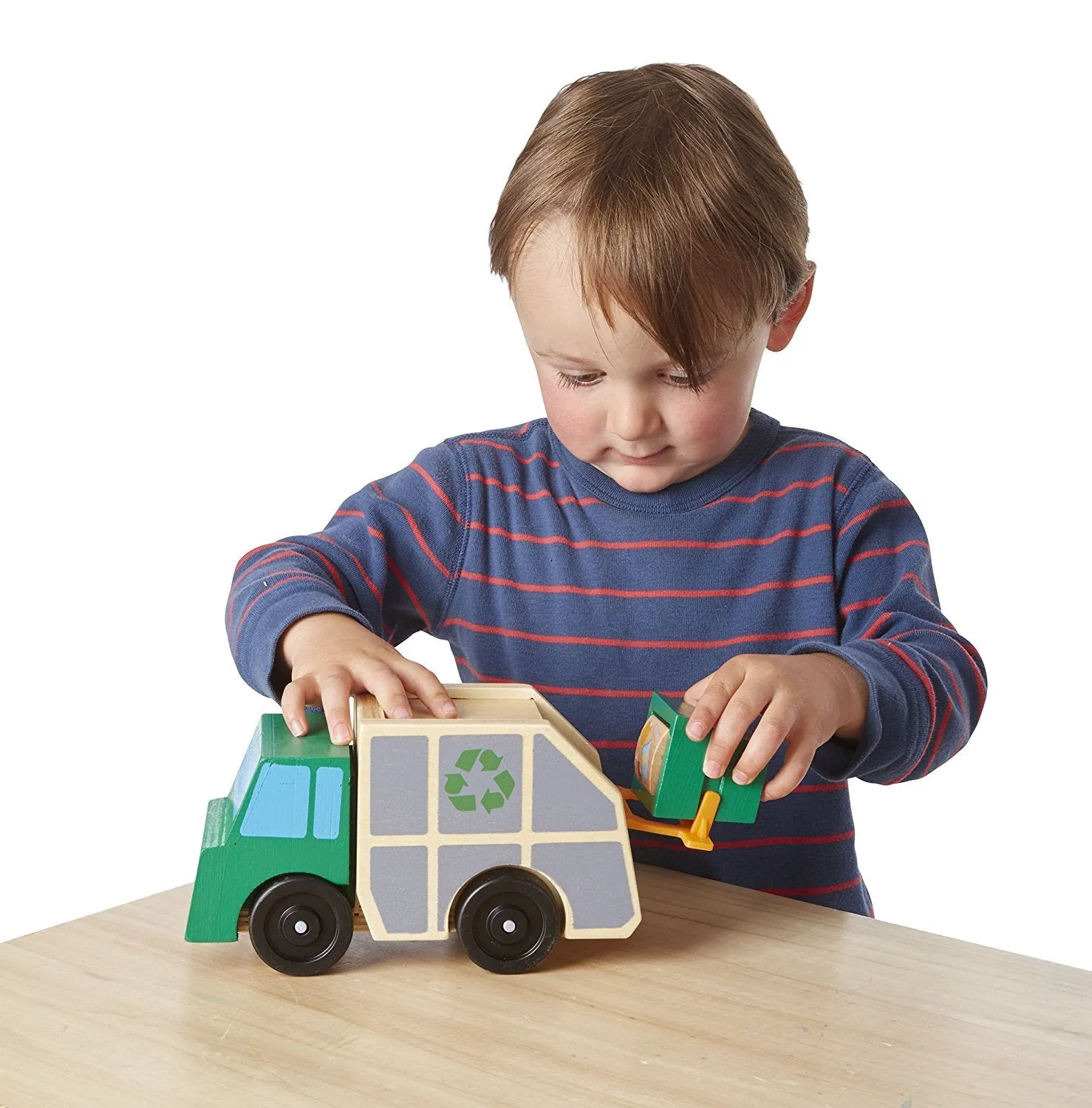Melissa & Doug - Garbage Truck Wooden Vehicle Toy (3 pieces)