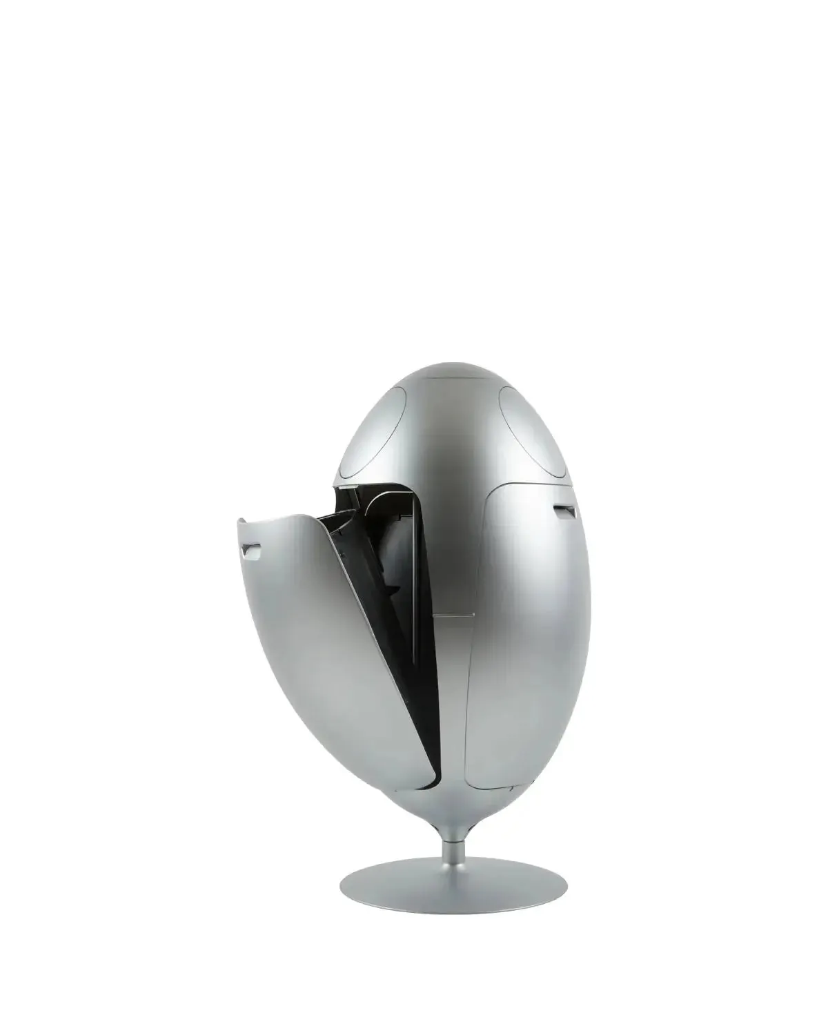 Metallic Ovetto Recycling/Waste Bin - Metal Silver