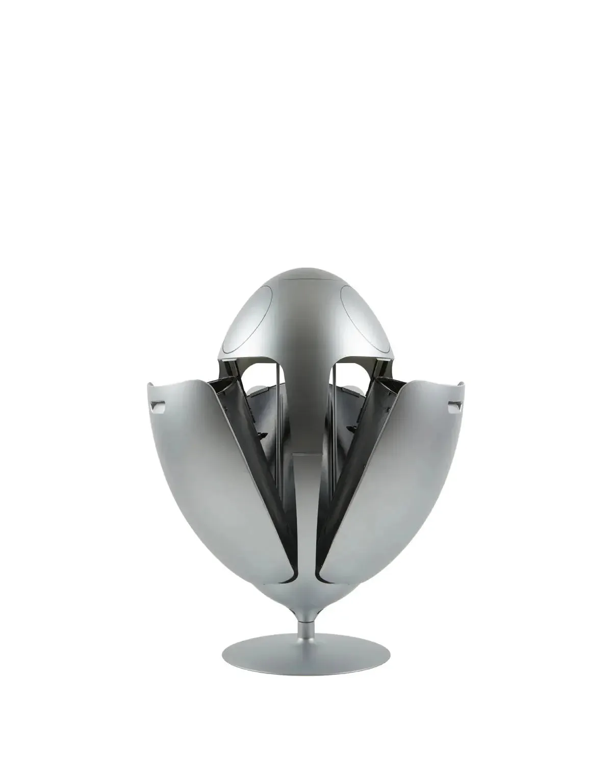 Metallic Ovetto Recycling/Waste Bin - Metal Silver
