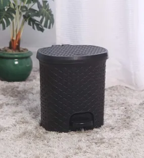Nilkamal Dustbin for Home, Kitchen, Restaurant Rattan Design with Paddle- 12 Ltr